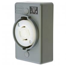 Hubbell Wiring Device-Kellems HBL2740SR - LKG S/SHRD RCPT, L17-30R, SURF MT, GY