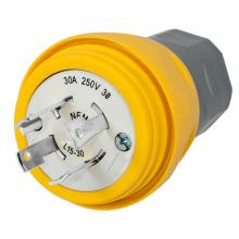 Hubbell Wiring Device-Kellems HBL28W75 - PLUG, W/TIGHT, 3P 30A, 250V, L15-30P,YL