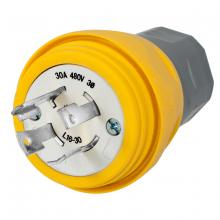 Hubbell Wiring Device-Kellems HBL28W76 - PLUG, W/TIGHT, 3P 30A 480V, L16-30P, YL