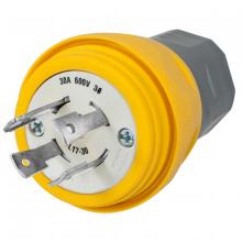 Hubbell Wiring Device-Kellems HBL28W77 - PLUG, W/TIGHT, 3P 30A 600V, L17-30P, YL