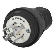 Hubbell Wiring Device-Kellems HBL28W81BK - PLUG,W/TIGHT,3PY 30A 120/208V,L21-30P,BK