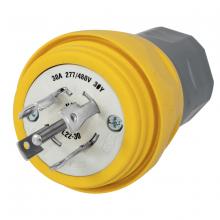 Hubbell Wiring Device-Kellems HBL28W82 - PLUG,W/TIGHT,3PY 30A 277/480V,L22-30P,YL