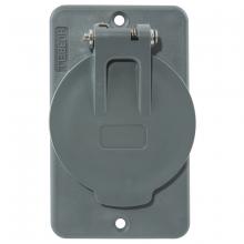Hubbell Wiring Device-Kellems HBL3057 - COVERPLATE, POB, 1.39" OPNG, W/FLIP LIDS