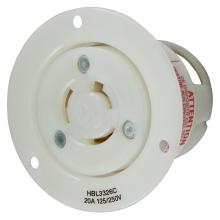 Hubbell Wiring Device-Kellems HBL3326C - LKG FLG-RCPT, 20A 125/250V, 3P3W, WH