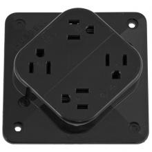 Hubbell Wiring Device-Kellems HBL415BK - 4-PLEX RCPT, 15A 125V, 5-15R, BK