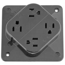 Hubbell Wiring Device-Kellems HBL415GY - 4-PLEX RCPT, 15A 125V, 5-15R, GY