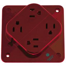 Hubbell Wiring Device-Kellems HBL415HR - 4-PLEX HG RCPT, 15A 125V, 5-15R, RD