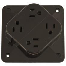 Hubbell Wiring Device-Kellems HBL415 - 4-PLEX RCPT, 15A 125V, 5-15R, BR