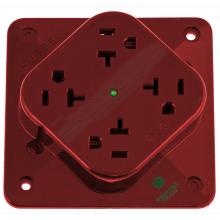 Hubbell Wiring Device-Kellems HBL420HRS - 4-PLEX HG SPD RCPT, 20A 125V, 5-20R, RD