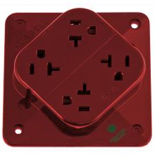 Hubbell Wiring Device-Kellems HBL420HR - 4-PLEX HG RCPT, 20A 125V, 5-20R, RD