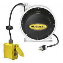 Hubbell Wiring Device-Kellems HBL45123R220W - CORD REEL W/(2)  DUPLEX, 45' 12/3, WH