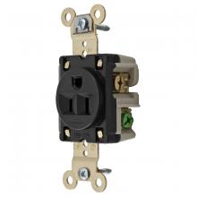 Hubbell Wiring Device-Kellems HBL5261BK - SGL RCPT, IND GRD, 15A 125V, 5-15R, BK