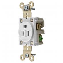 Hubbell Wiring Device-Kellems HBL5261WRT - SGL RCPT, RING-TERM, 15A 125V, 5-15R WHT