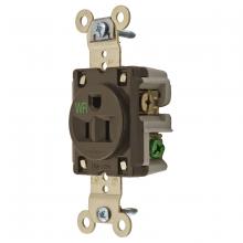 Hubbell Wiring Device-Kellems HBL5261WR - WR RCPT, SING, SB, HD, 15A 125V, BR