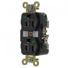 Hubbell Wiring Device-Kellems HBL5262BKWR - WR RCPT, DUP, SB, HD SPEC, 15A 125V, BK