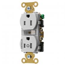 Hubbell Wiring Device-Kellems HBL5262C1WHITR - 1/2 CONTROLLED IND 15A 125V, TR DUP, WH