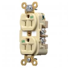 Hubbell Wiring Device-Kellems HBL5262IWR - WR RCPT, DUP, SB, HD SPEC, 15A 125V, IV