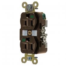 Hubbell Wiring Device-Kellems HBL5262WR - WR RCPT, DUP, SB, HD SPEC, 15A 125V, BR