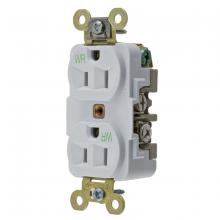 Hubbell Wiring Device-Kellems HBL5262WWR - WR RCPT, DUP, SB, HD SPEC, 15A 125V, WH
