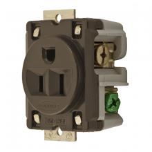 Hubbell Wiring Device-Kellems HBL5284 - SGL PANEL MT RCPT, 15A 125V, 5-15R, BR