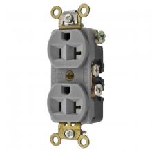 Hubbell Wiring Device-Kellems HBL5342GY - DUP RCPT, INT GRD, 20A 125V, 5-20R, GY
