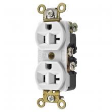 Hubbell Wiring Device-Kellems HBL5342W - DUP RCPT, INT GRD, 20A 125V, 5-20R, WH