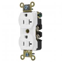 Hubbell Wiring Device-Kellems HBL5352W - DUP RCPT, IND GRD, 20A 125V, 5-20R, WH