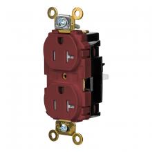 Hubbell Wiring Device-Kellems HBL5362STRTR - DPLX RCPT IND, TR, SPRG TRM 20A 125V, RD