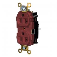 Hubbell Wiring Device-Kellems HBL5362STR - DPLX RCPT, IND, SPRG TRM, 20A 125V, RD