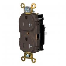 Hubbell Wiring Device-Kellems HBL5362STTR - DPLX RCPT IND, TR, SPRG TRM 20A 125V, BR