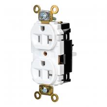 Hubbell Wiring Device-Kellems HBL5362STW - DPLX RCPT, IND, SPRG TRM, 20A 125V, WH