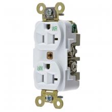Hubbell Wiring Device-Kellems HBL5362WWR - WR RCPT, DUP, SB, HD SPEC, 20A 125V, WH