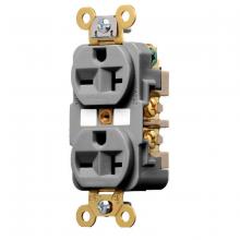 Hubbell Wiring Device-Kellems HBL5462GY - DUP RCPT, HD IND GRD, 20A 250V,6-20R,GY