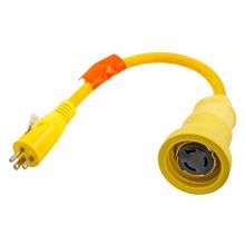 Hubbell Wiring Device-Kellems HBL61CM54 - MARINE ADAPT, STR, YL, 50A L TO 15A SB