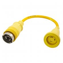 Hubbell Wiring Device-Kellems HBL61CM55 - MARINE ADAPT, STR, YL, 30A L TO 50A L