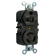 Hubbell Wiring Device-Kellems HBL7371 - DUP RCPT,COMB 5-15RNON-NEMA LKG,BR