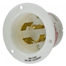 Hubbell Wiring Device-Kellems HBL7408C - LKG FLG-INLT, 4P4W, 20A 120/208V, WH