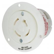 Hubbell Wiring Device-Kellems HBL7409C - LKG FLG-RCPT, 4P4W, 20A 120/208V, WH