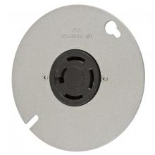 Hubbell Wiring Device-Kellems HBL7417B - CAT# HBL7410B, ON A ROUND 4" BOX CVR