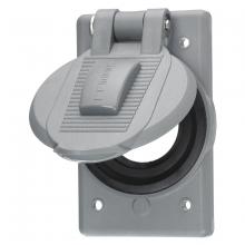 Hubbell Wiring Device-Kellems HBL7425WOA - W/PROOF RCPT PLATE, 1-G, 1.60", GY