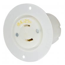 Hubbell Wiring Device-Kellems HBL7526C - LKG FLG RCPT, 15A 125V, L1-15R, NM, WHT