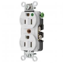 Hubbell Wiring Device-Kellems HBL8200HW - DUP RCPT, COM/HG, 15A 125V, 5-15R, WH