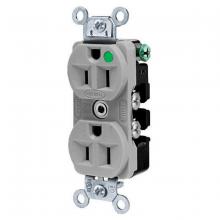 Hubbell Wiring Device-Kellems HBL8200ILGY - DUP RCPT, HG, 15A 125V, 5-15R, IL, GY