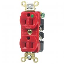Hubbell Wiring Device-Kellems HBL8200ILR - DUP RCPT, HG, 15A 125V, 5-15R, IL, RD