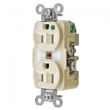 Hubbell Wiring Device-Kellems HBL8200I - DUP RCPT, HG, 15A 125V, 5-15R, IV