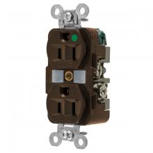 Hubbell Wiring Device-Kellems HBL8200 - DUP RCPT, HG, 15A 125V, 5-15R, BR