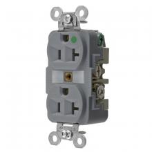 Hubbell Wiring Device-Kellems HBL8300GY - DUP RCPT, HG, 20A 125V, 5-20R, GY