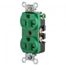 Hubbell Wiring Device-Kellems HBL8300HGN - DUP RCPT, COM/HG, 20A 125V, 5-20R, GN