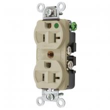 Hubbell Wiring Device-Kellems HBL8300HI - DUP RCPT, COM/HG, 20A 125V, 5-20R, IV