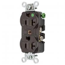 Hubbell Wiring Device-Kellems HBL8300H - DUP RCPT, COM/HG, 20A 125V, 5-20R, BR